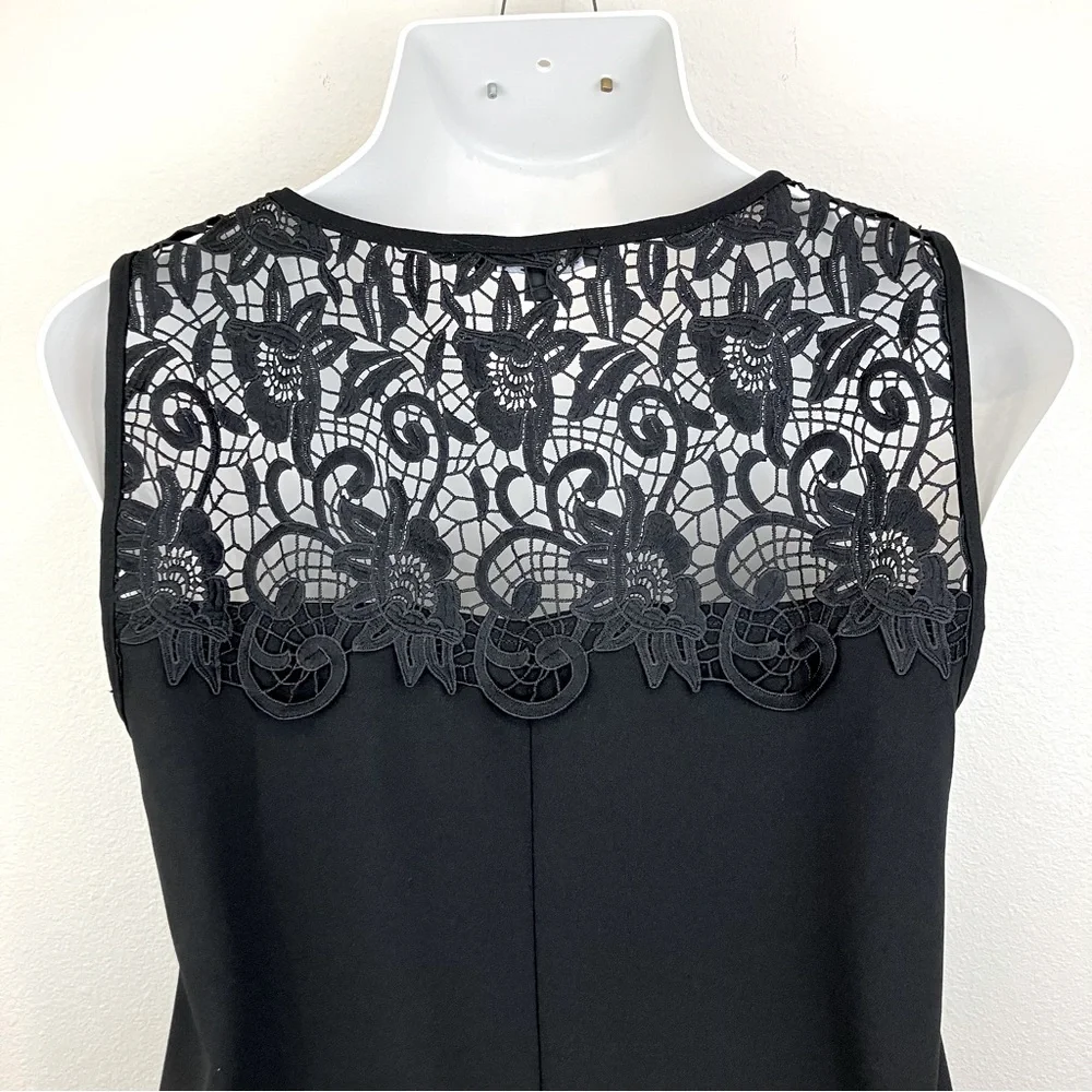 NWOT Marina Sleeveless Illusion Crew Neck Shift Dress